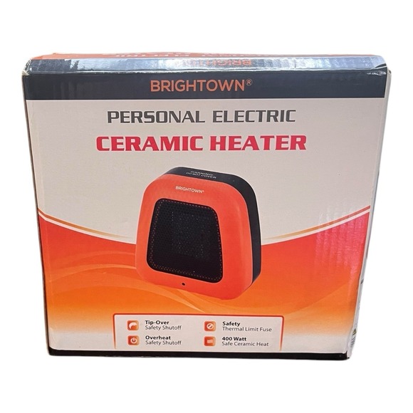 Brightown 400W Personal Electric Ceramic Heater- Safety Tip Safety Shut Off - Picture 1 of 4